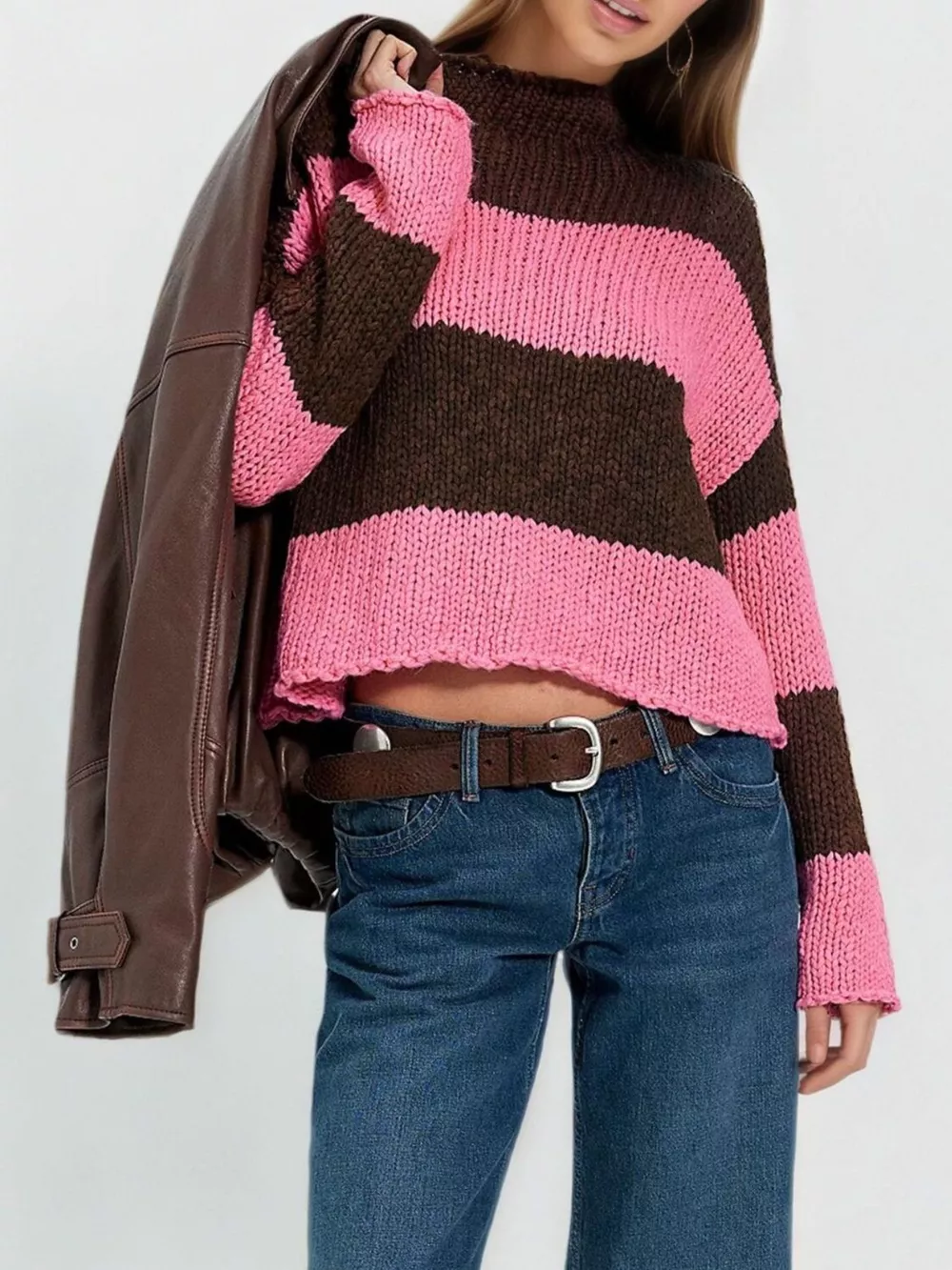 Chunky Knit Striped Sweater, image 8