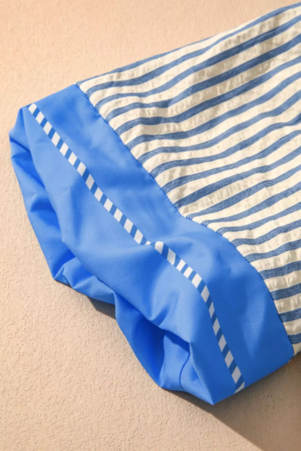 Stripe Color Block Detail V Neck Short Sleeve Blouse, image 7
