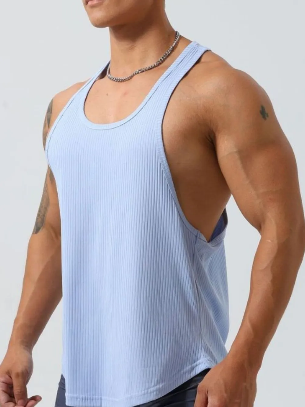 Men's Plus Size Round Neck Wide Strap Tank, image 3