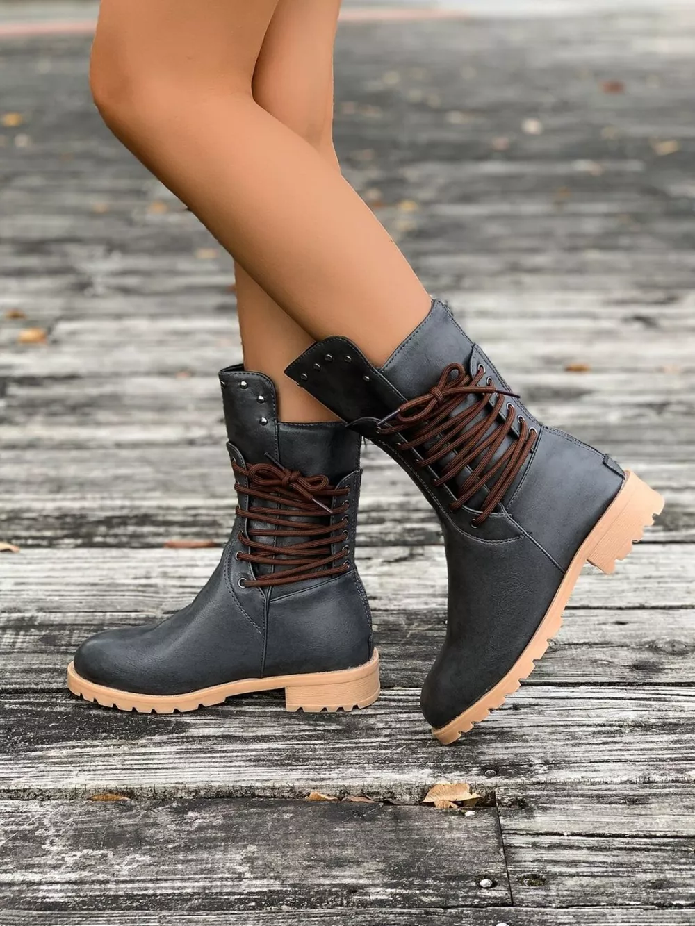 Round Toe Block Heels Boots, image 8