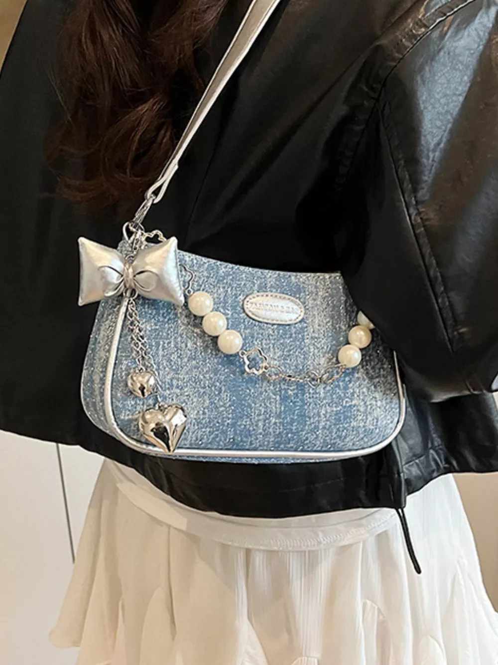 Pearl Chain Shoulder Bag, image 4