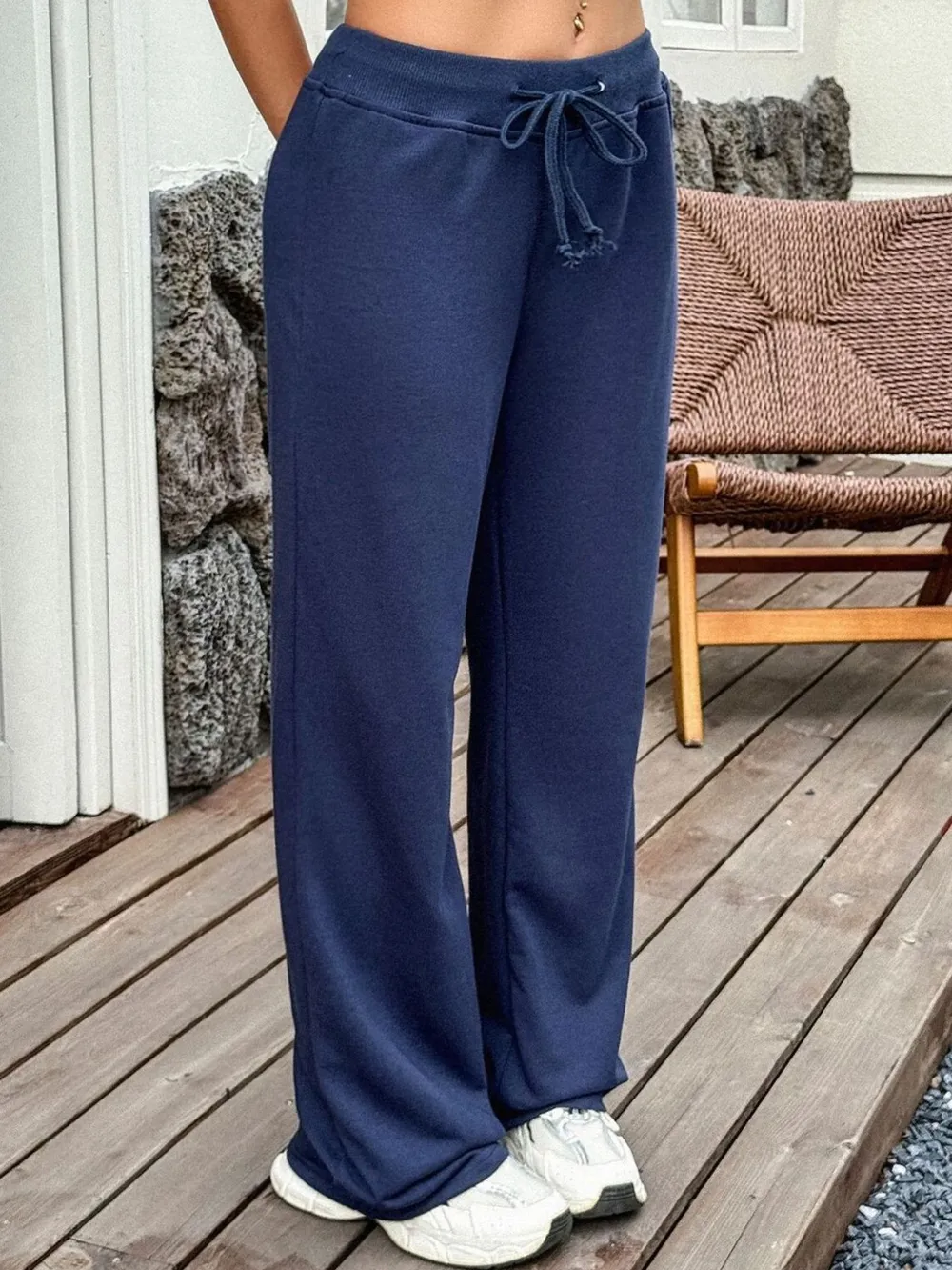 Drawstring Wide Leg Active Pants, image 3
