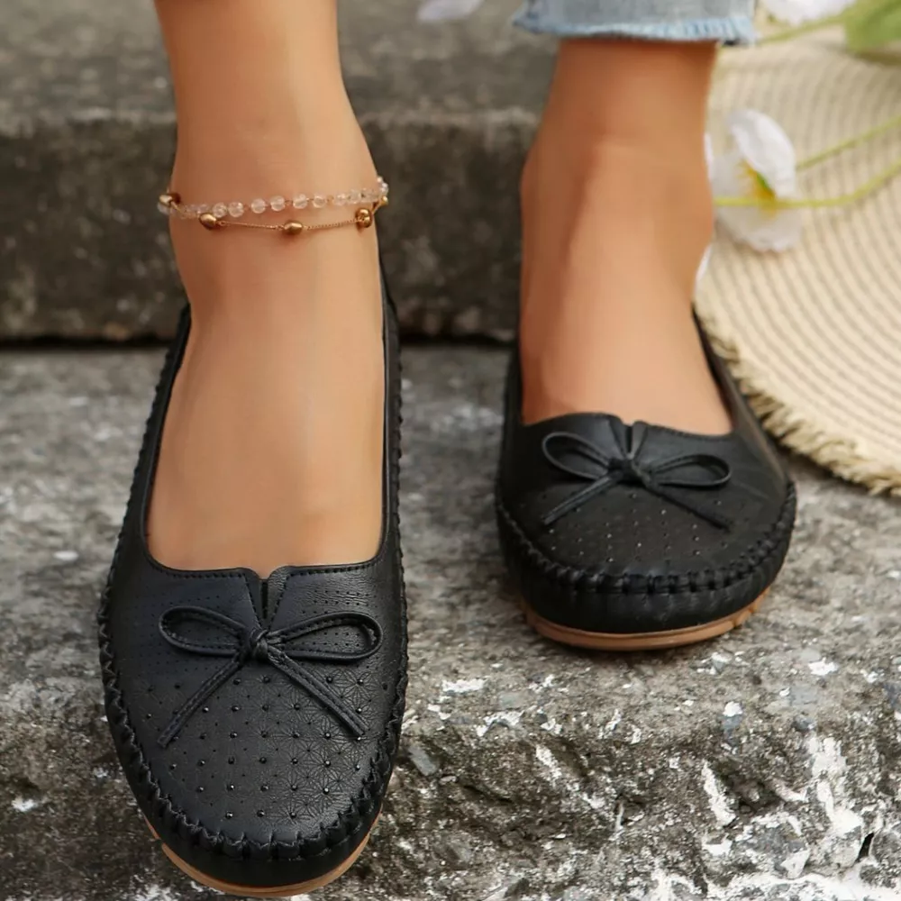 Bow Round Toe Slip-Ons, image 2