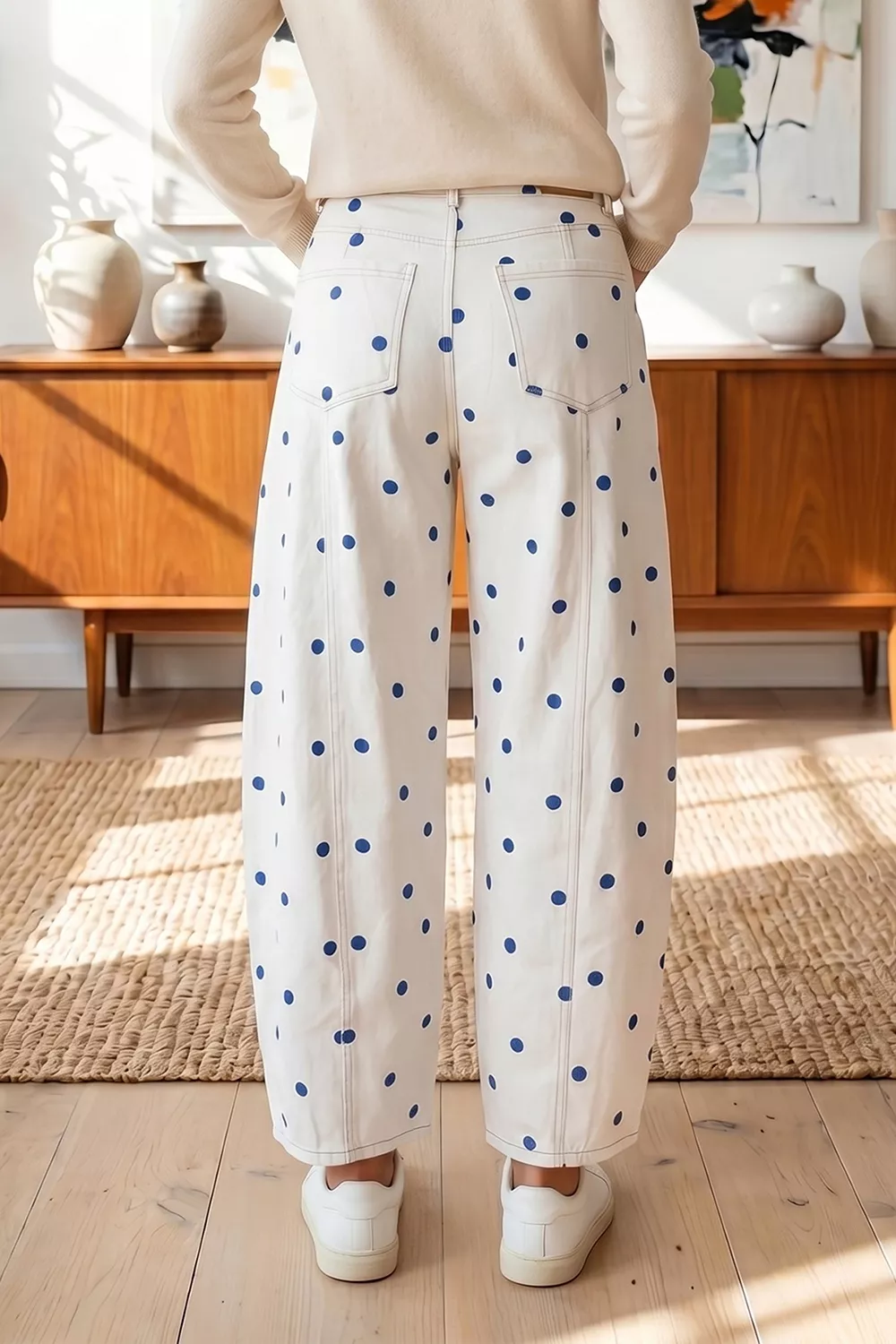 Polka Dot Wide-Leg Jeans, image 2