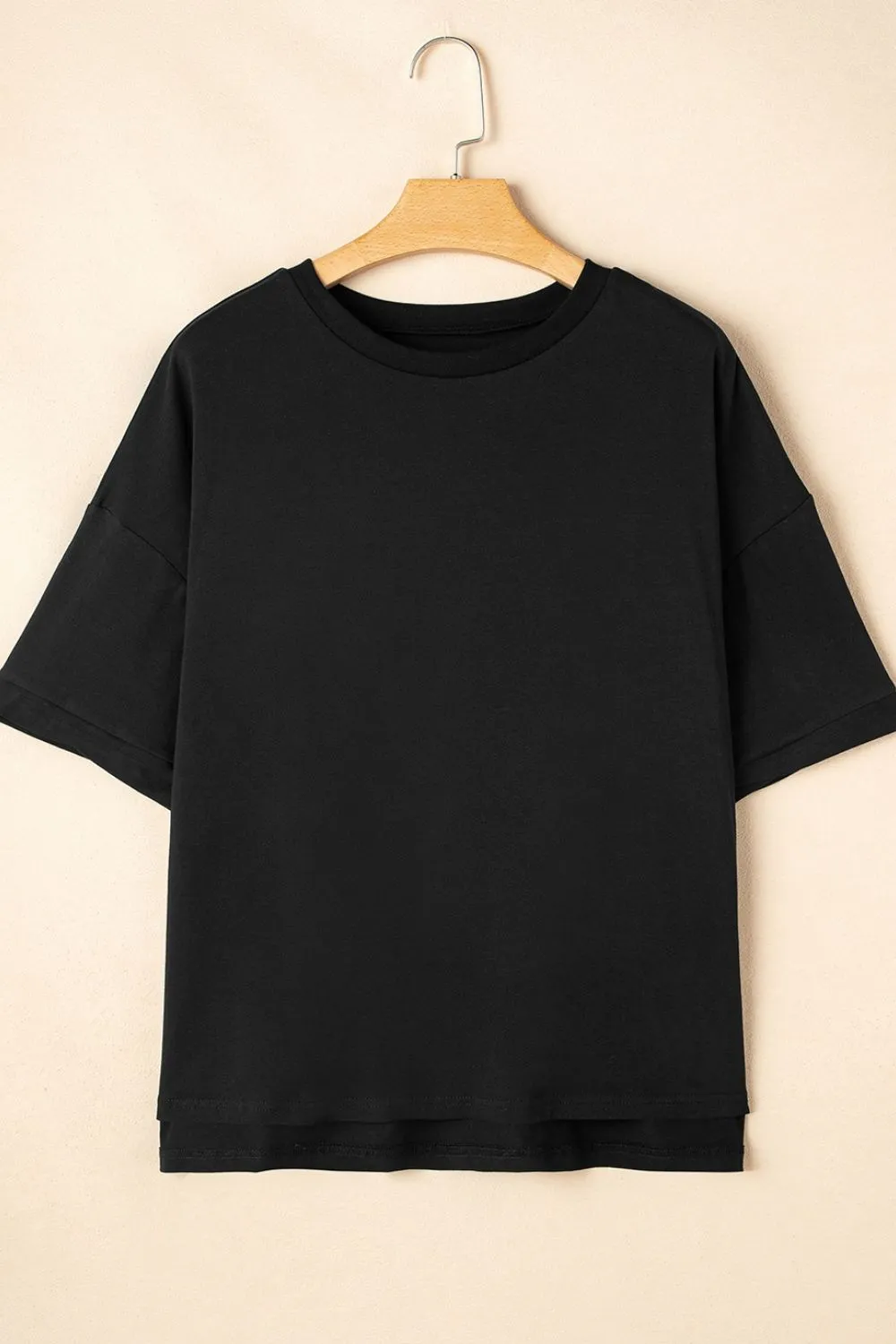 Loose Half Sleeve Hi Low Hem T Shirt, image 16