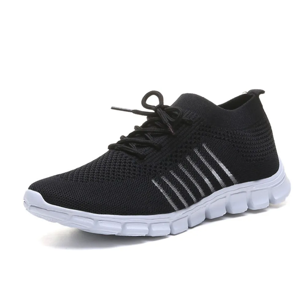Breathable Mesh Round Toe Lace Up Athletic, image 7