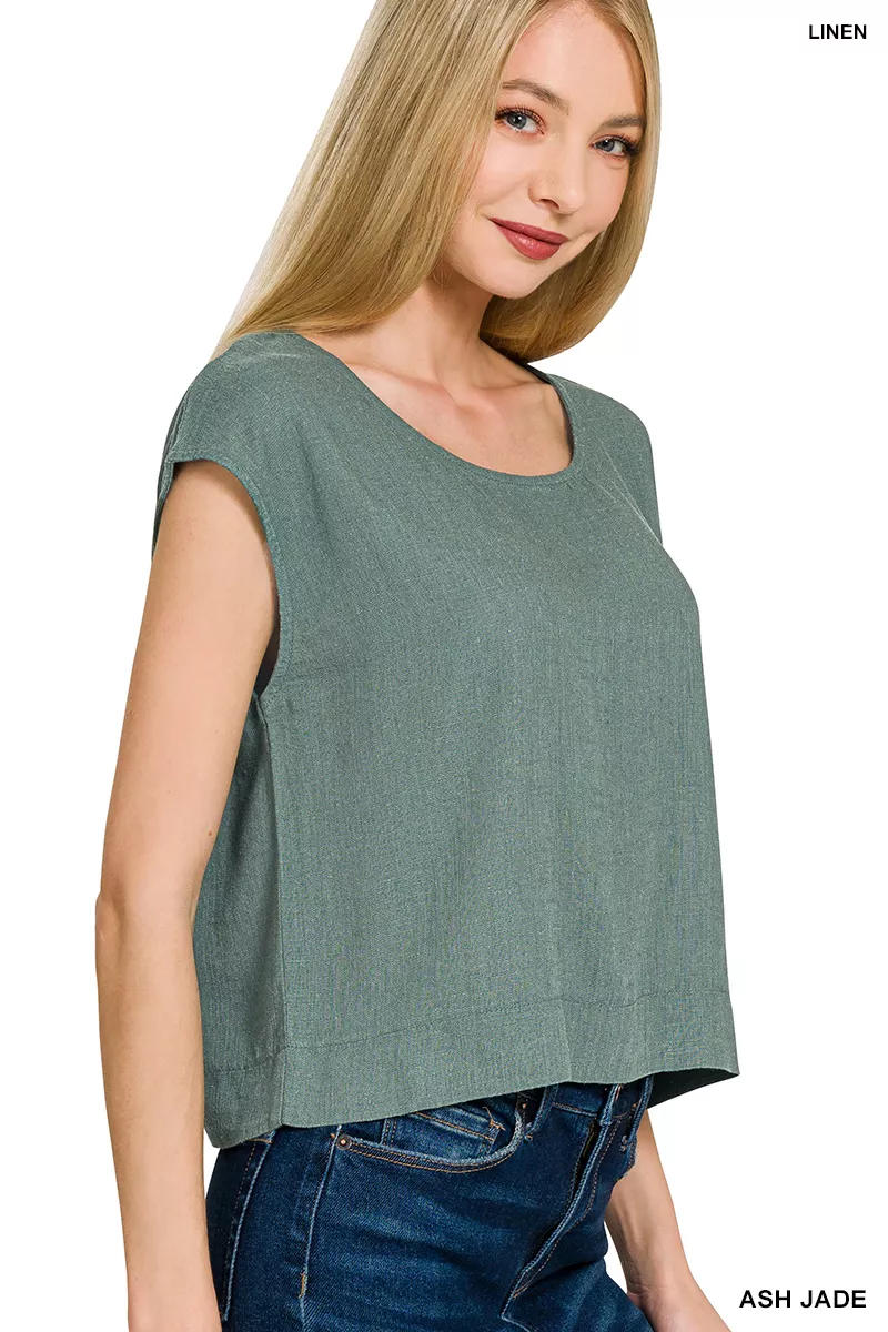 Linen Sleeveless Top, image 2