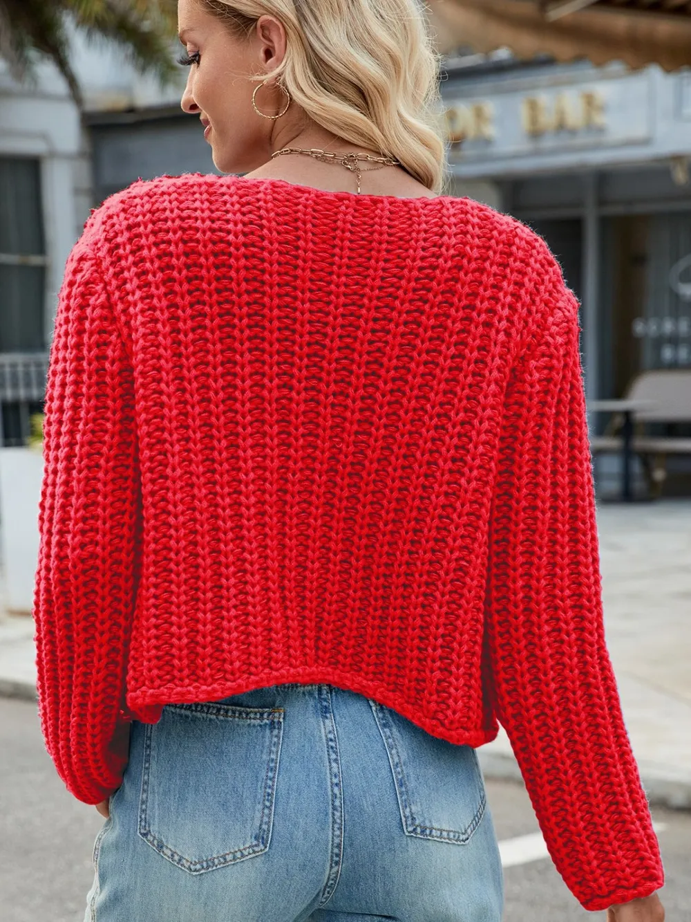 Round Neck Button Up Cardigan with Pockets, image 26