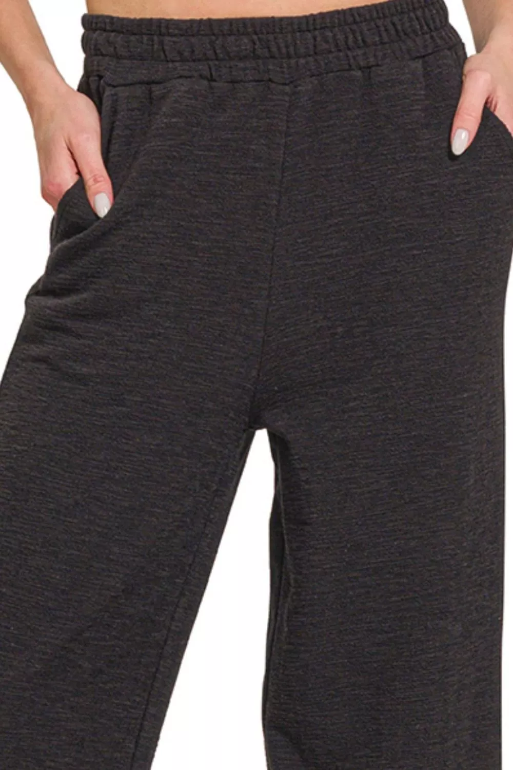 Cotton Slub Wide Leg Pants, image 2