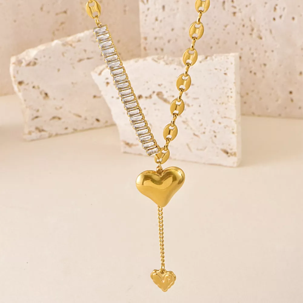 18K Gold-Plated Heart Necklace, image 2