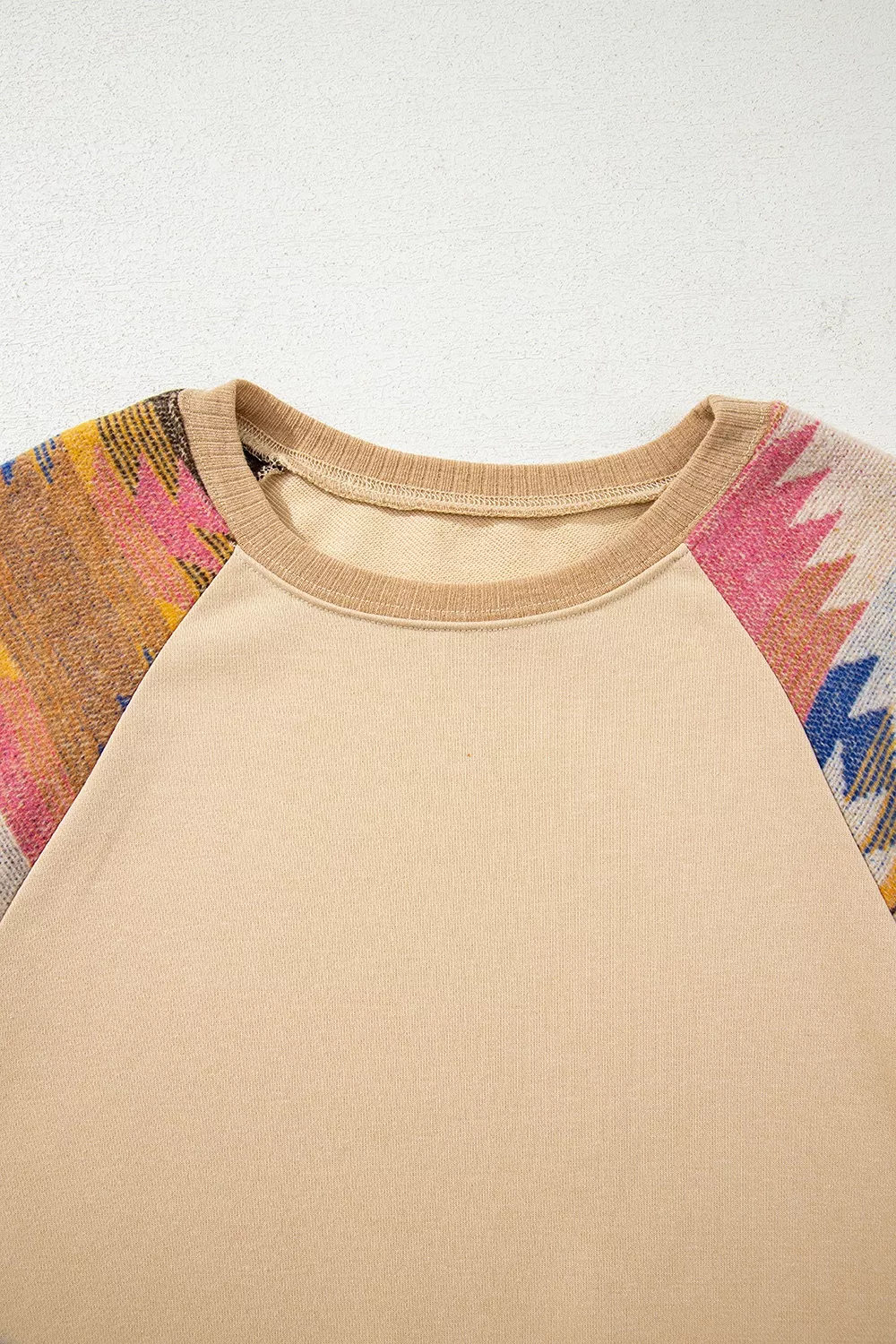 Aztec Bubble Sleeve Patchwork Western Sweatshirt, image 7