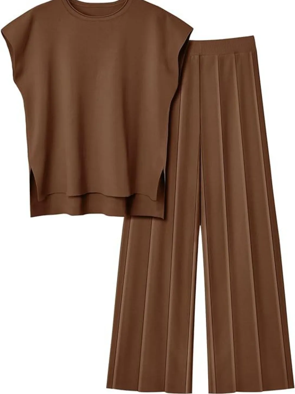 Round Neck Cap Sleeve Top and Pants Knit Set, image 16