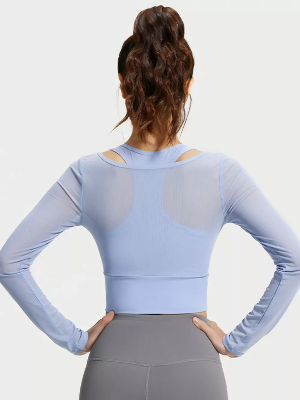 Long Sleeve Active T-Shirt with Built-in Bra, image 4
