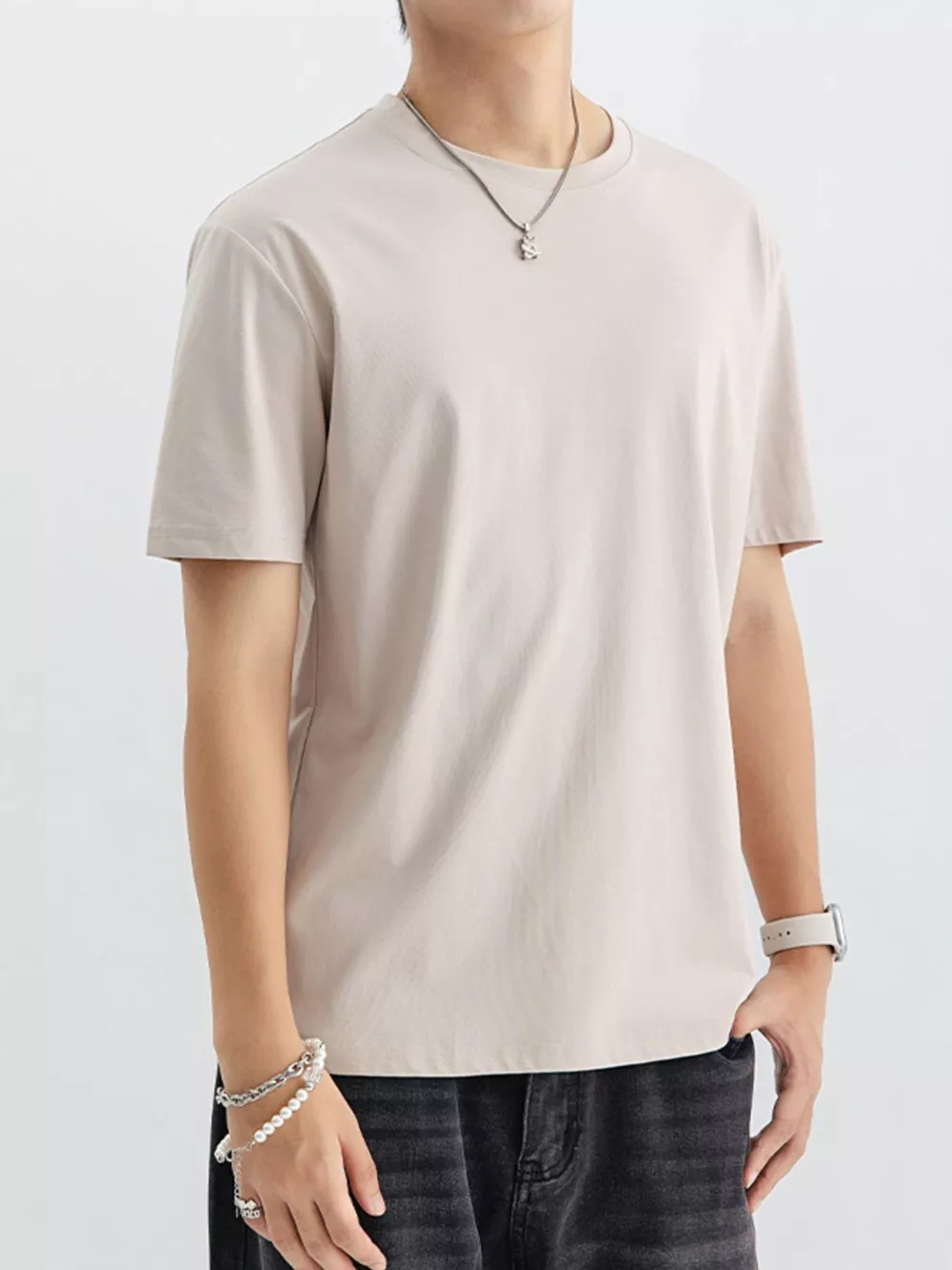 Men's Plus Size Casual Solid Color T-Shirt, image 8