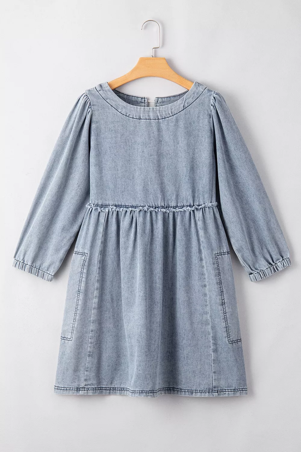 Vintage Wash Denim Dress with Pockets, image 10