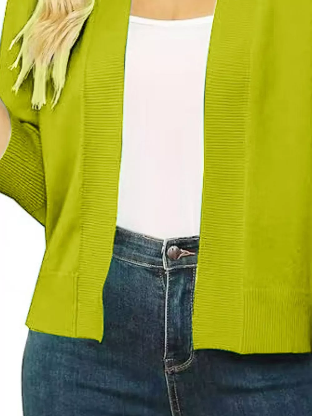 Open Front Ribbed Hem Cardigan, image 16
