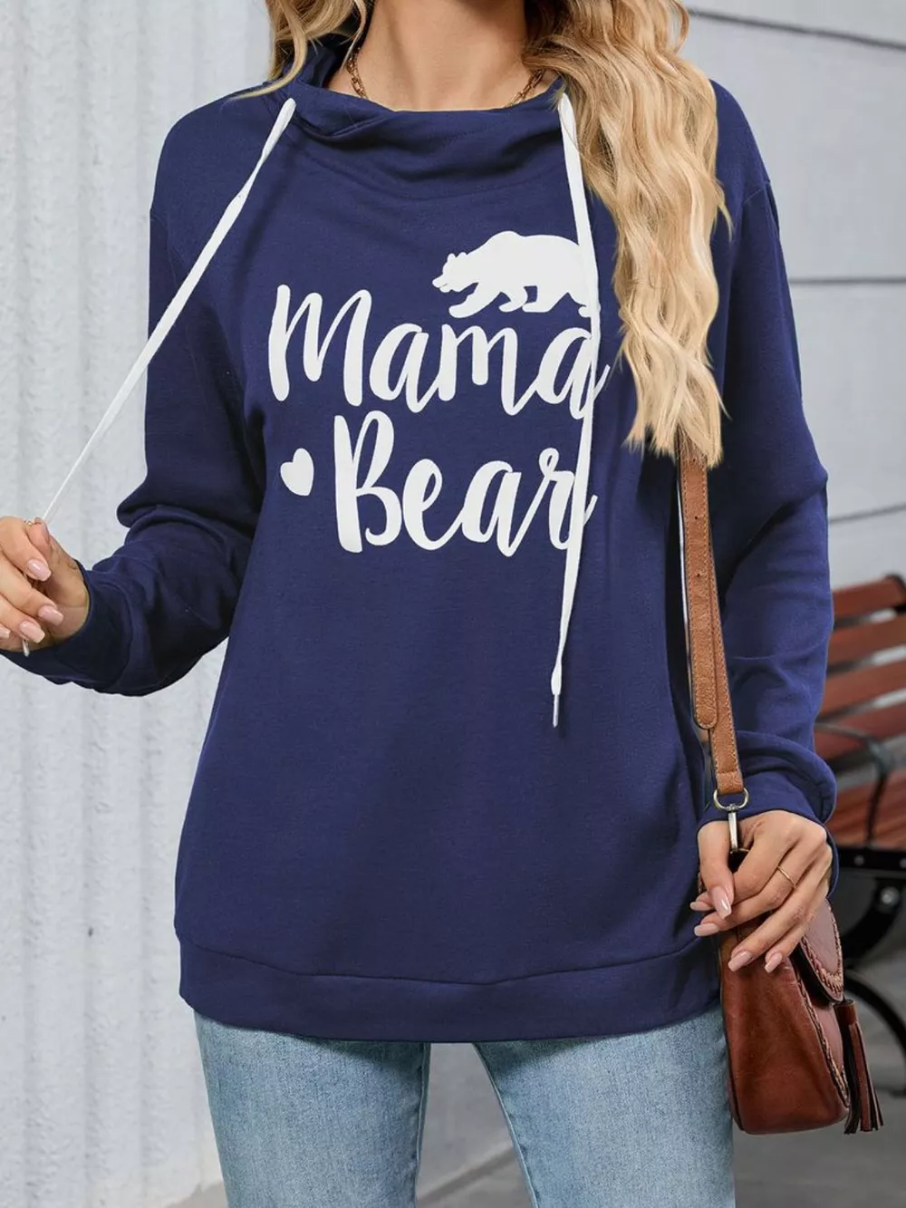 Contrast Letter Graphic Drawstring Long Sleeve Hoodie, image 21