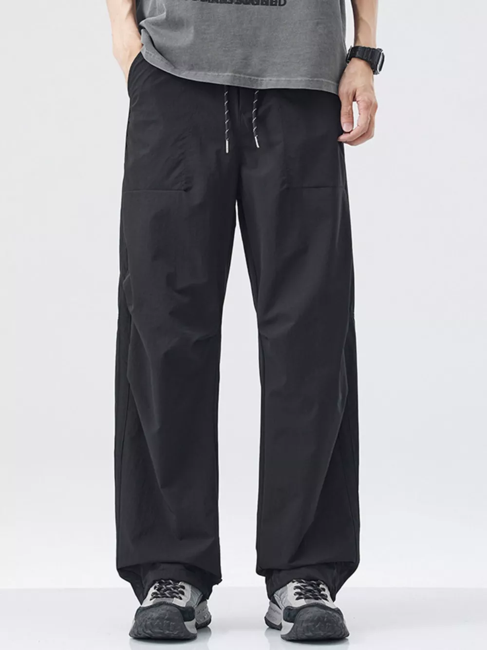 Men's Loose-Fit Drawstring Wide Leg Pants