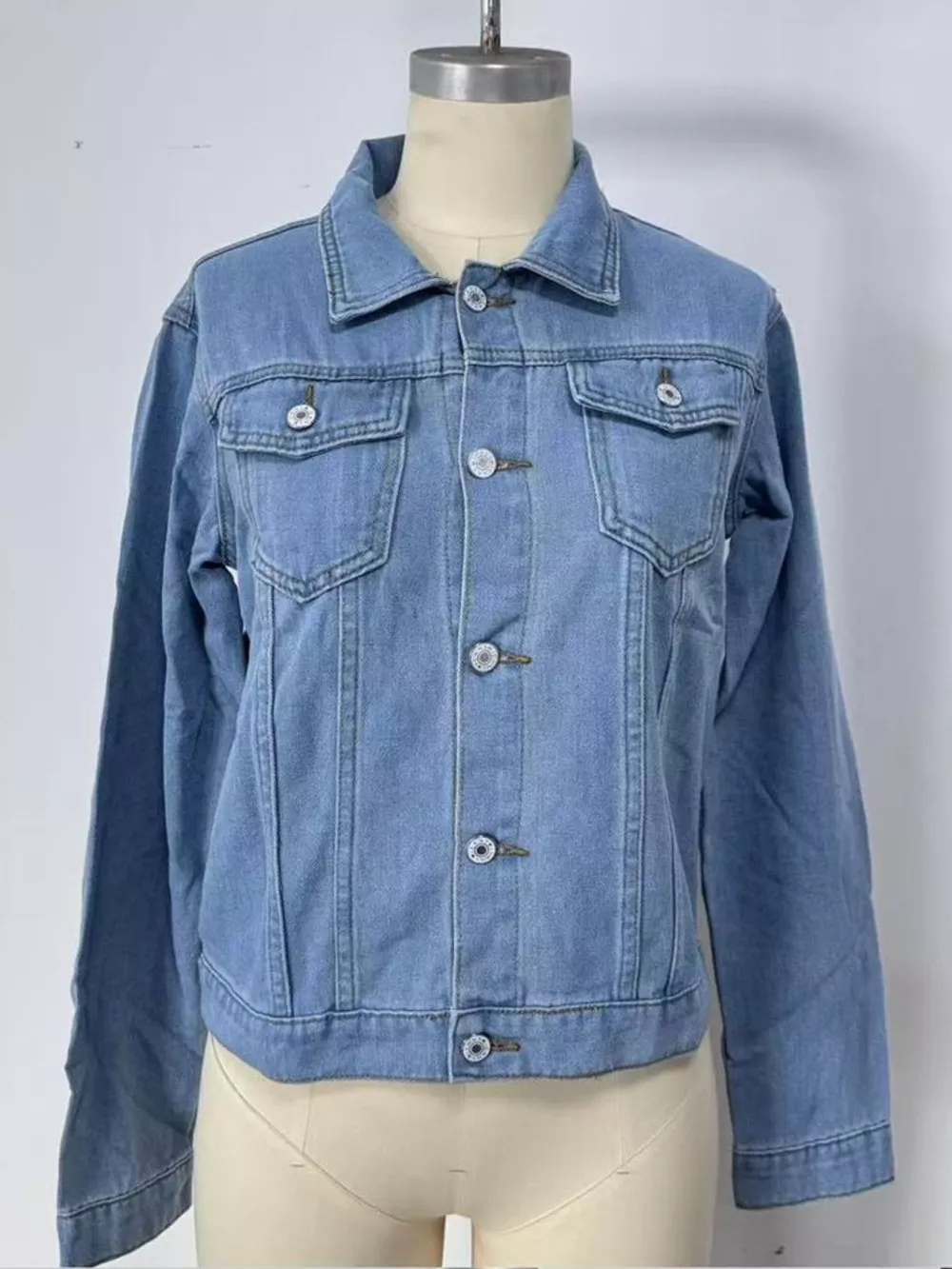 Slim-Fit Button Up Denim Jacket, image 2