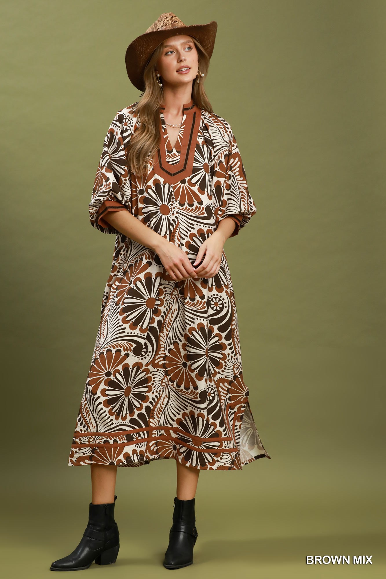 Abstract Print Midi Dress, image 5