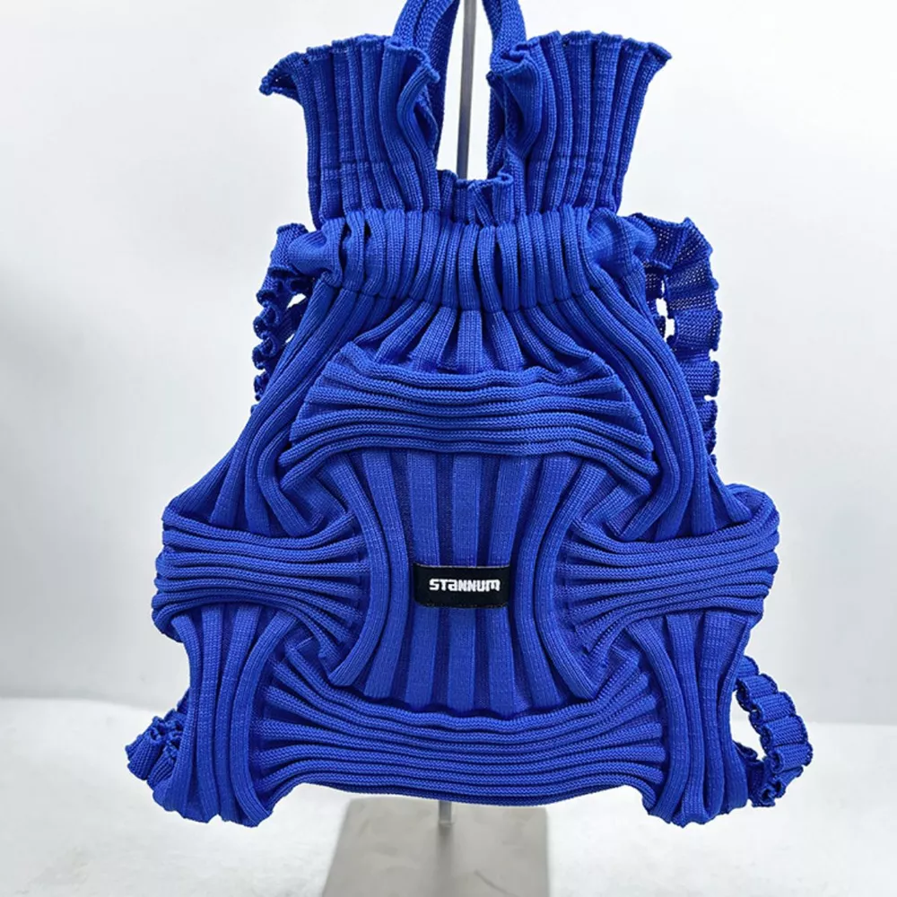 Textured Knit Backpack Bag, image 6