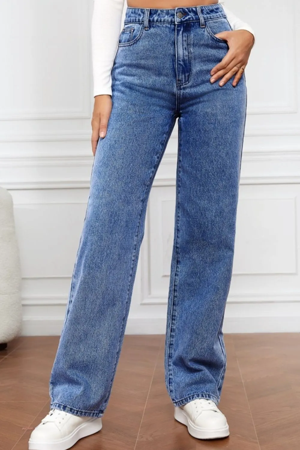 High Waist Straight Jeans, image 2