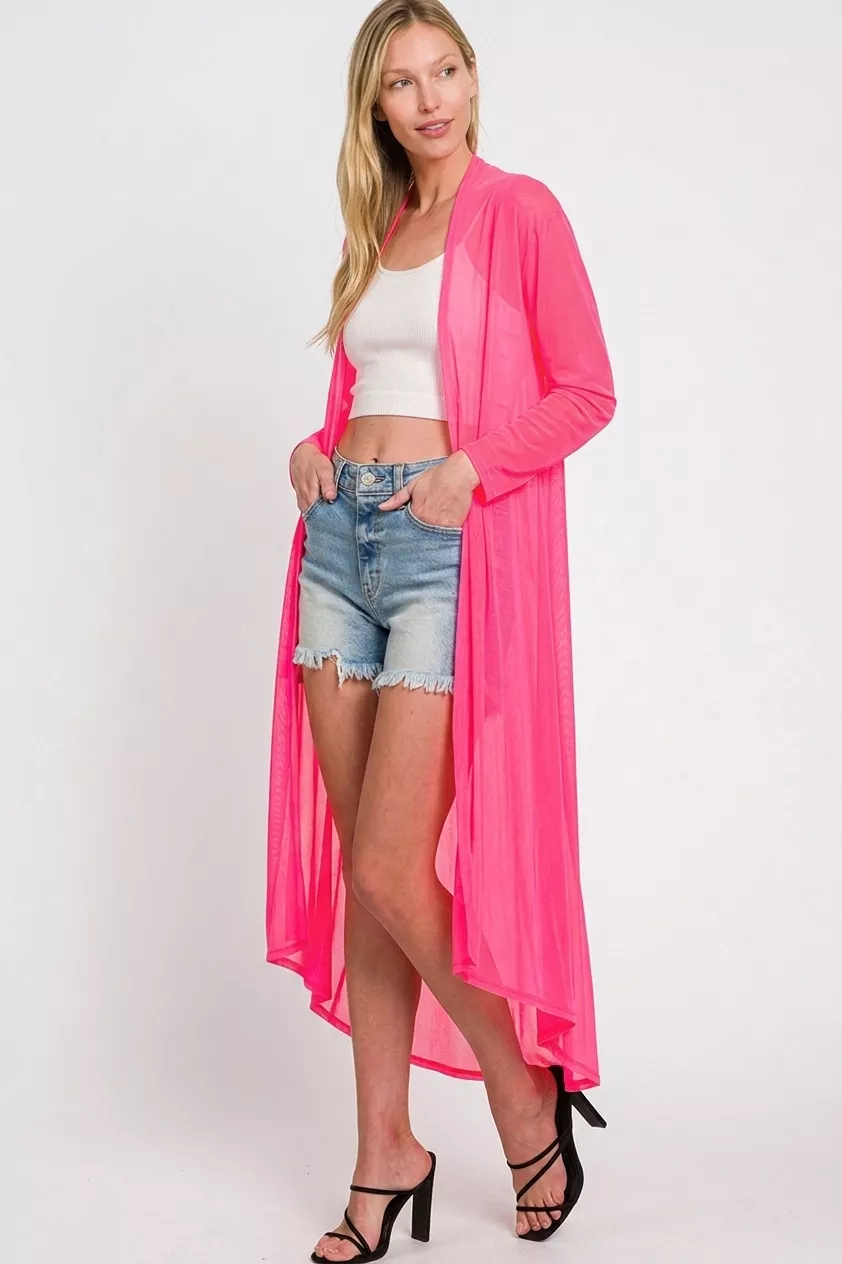 Mesh Open Front Cardigan, image 3