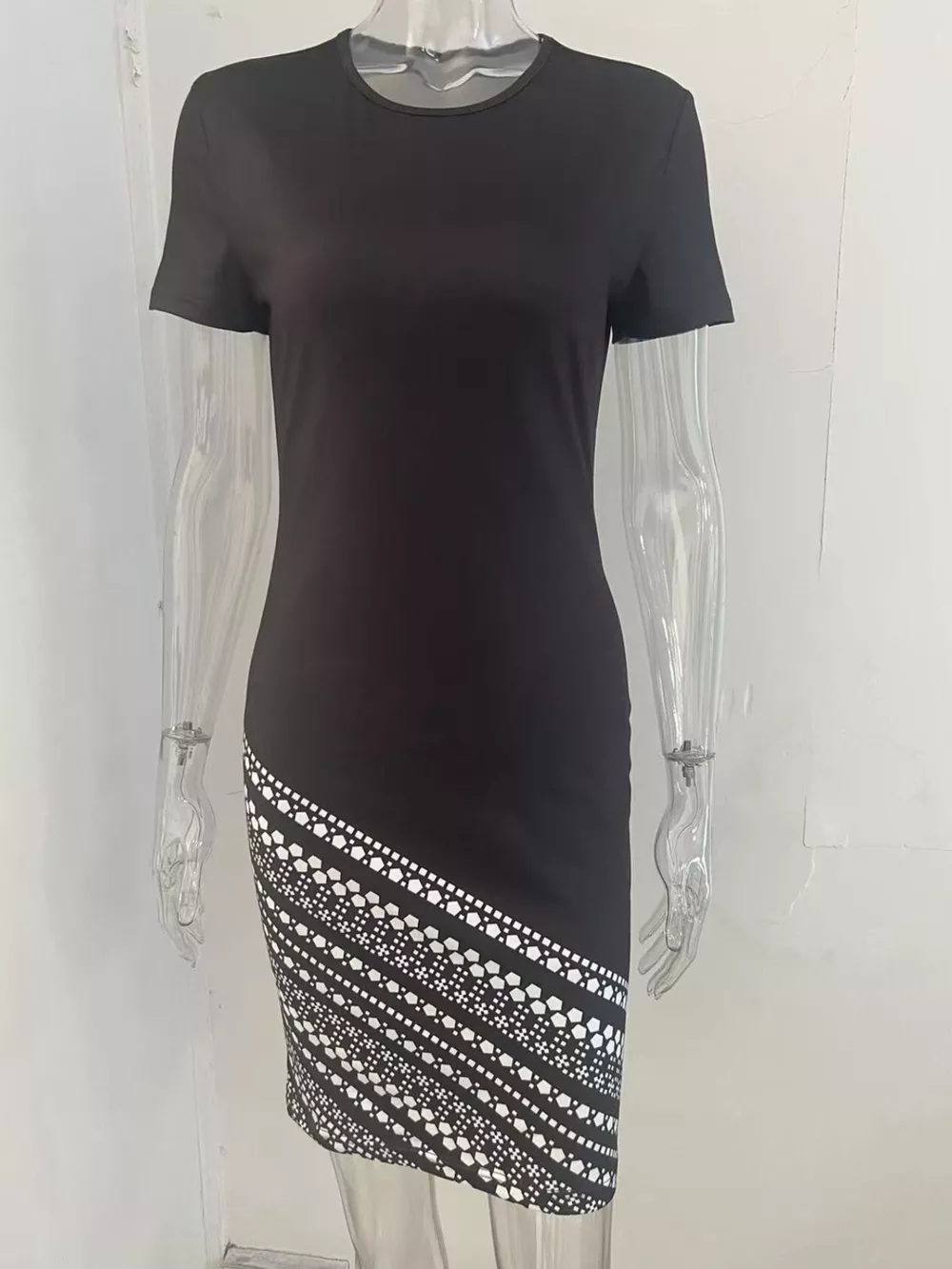 Round Neck Bodycon Mini Dress, image 2