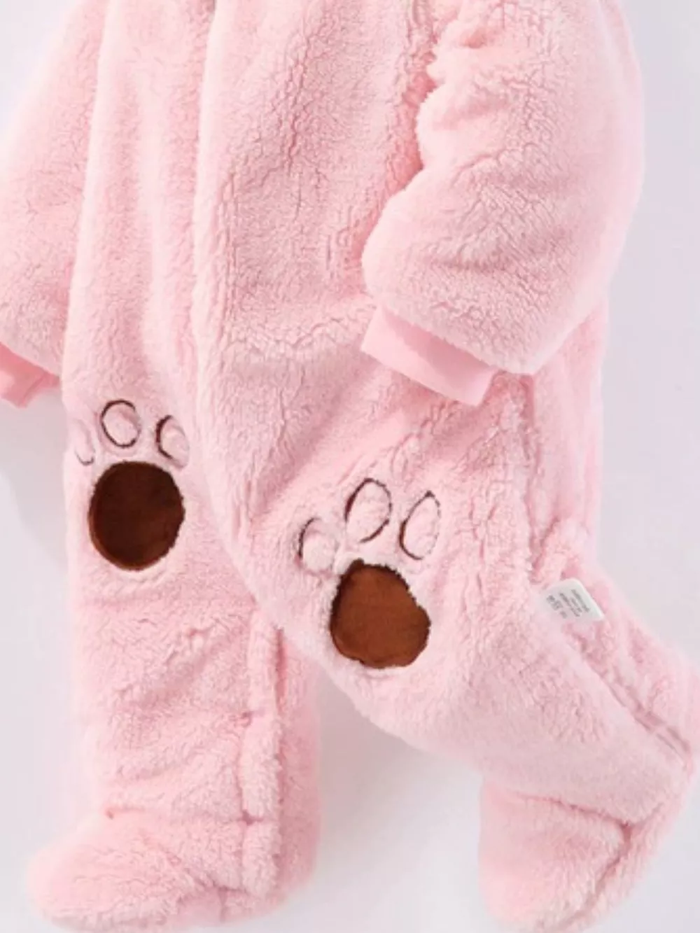 Children's Cozy Bear Hooded Fleece One-Piece, image 12