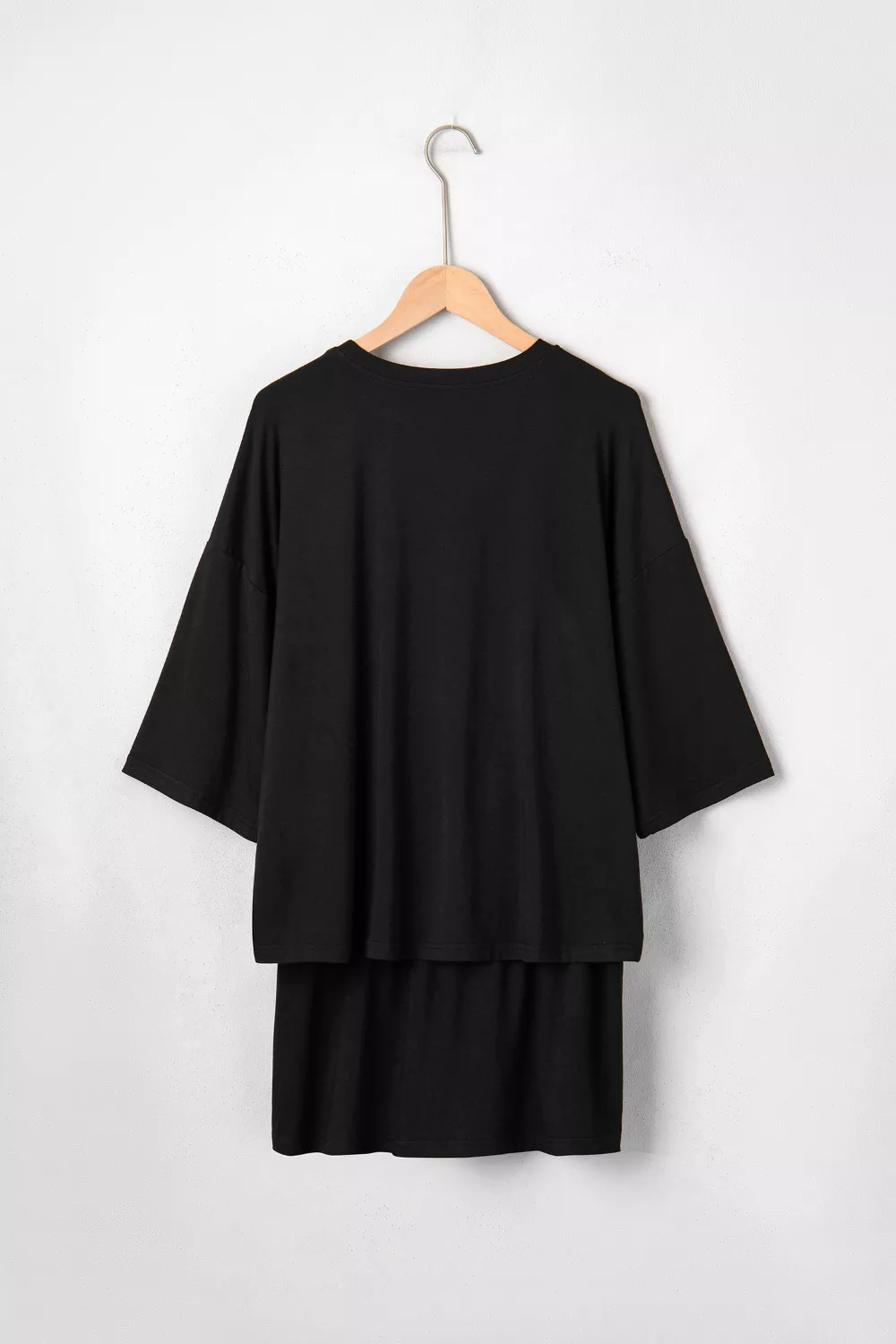 Solid Color Oversize Tee Tie Wrap Mini Skort 2pcs Set, image 4