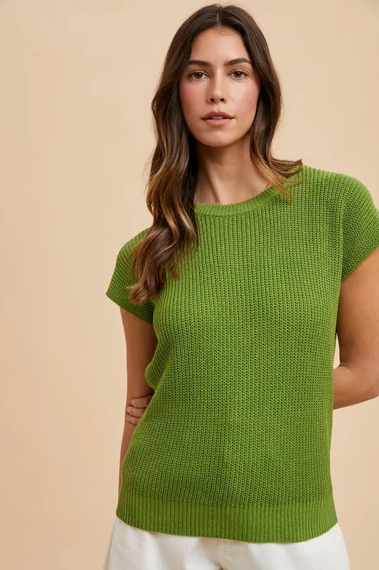 Round Neck Short Sleeve Sweater, image 4