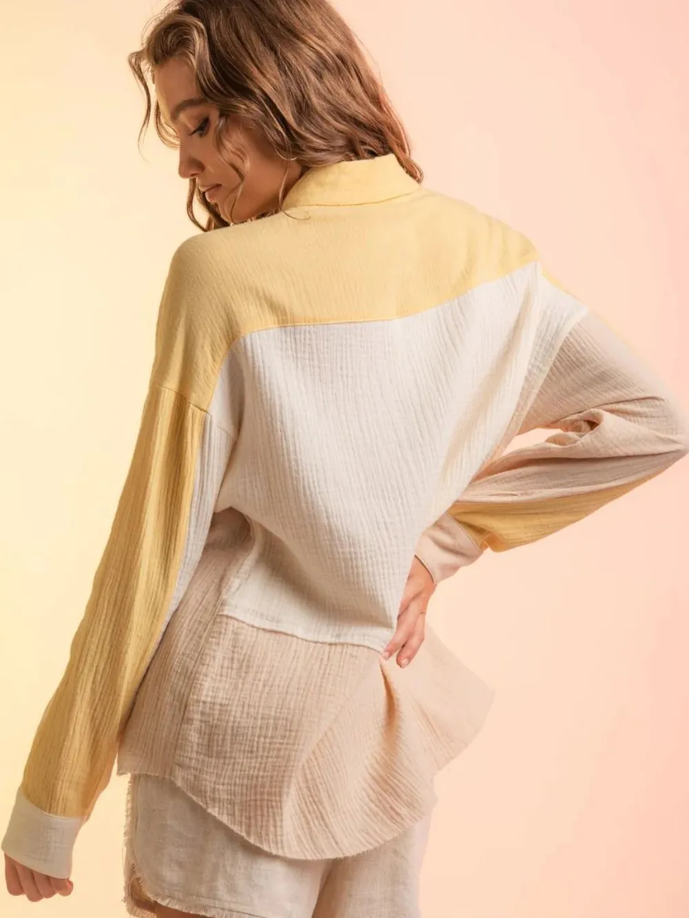 Contrast Button Up Long Sleeve Shirt, image 12
