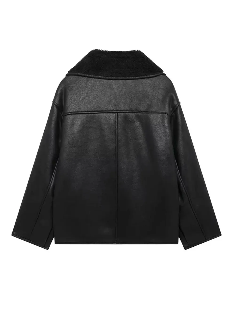 Collared Neck Long Sleeve Plush Jacket, image 14