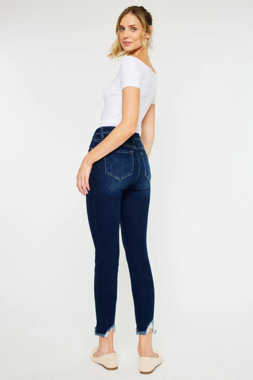 Full Size High Rise Frayed Ankle Skinny Jeans, image 9
