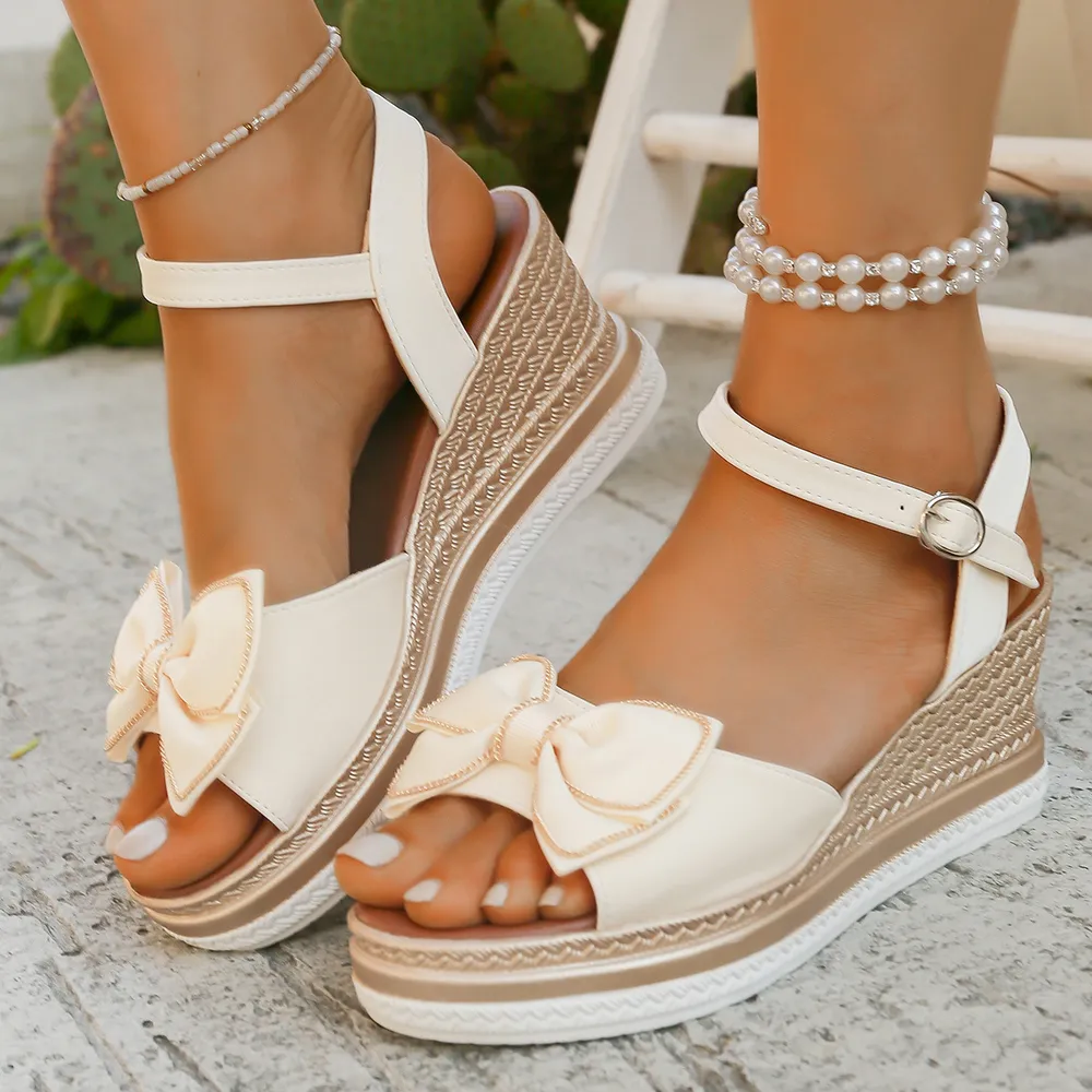 Peep Toe Wedge Sandals, image 3