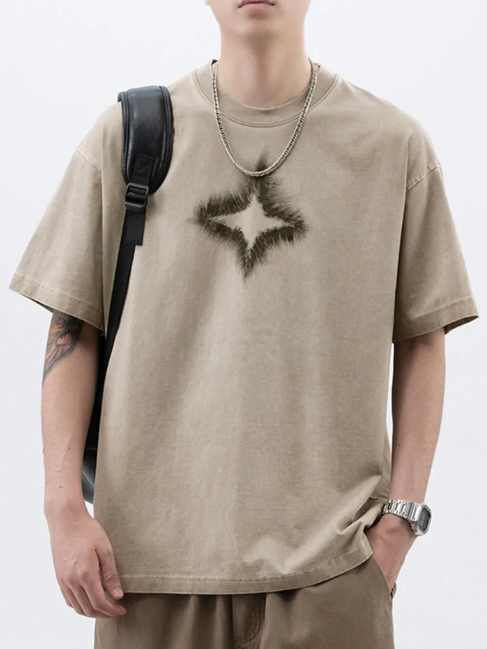 Men's Plus Size Round Neck Short Sleeve T-Shirt