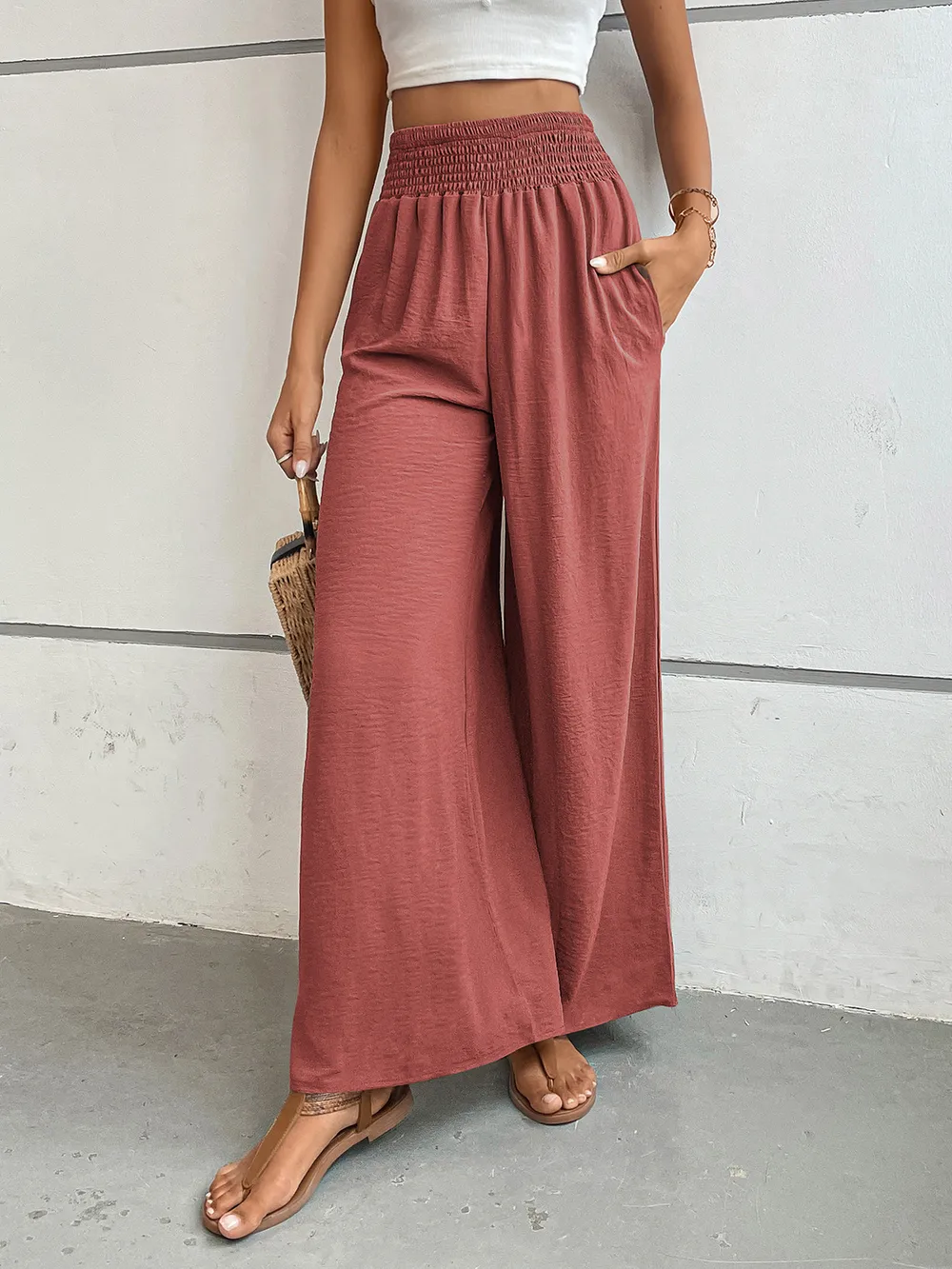 Wide Leg Pants with Pockets, image 16