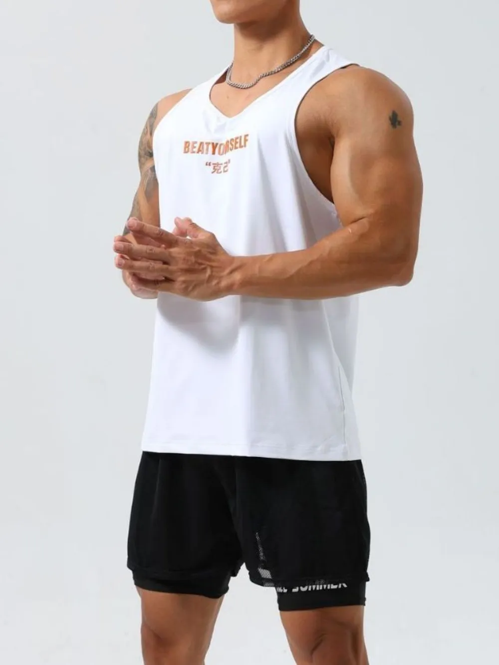 Men's Plus Size Round Neck Tank, image 3
