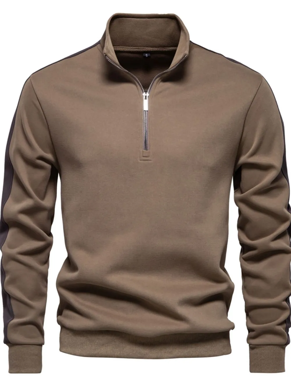 Men's Contrast Striped Long Sleeve Sweatshirt, image 8