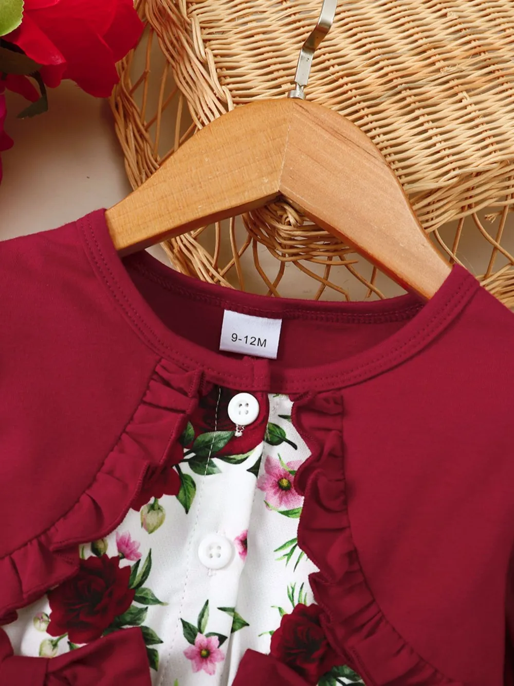 Frill Floral Round Neck Flounce Sleeve Dress, image 3