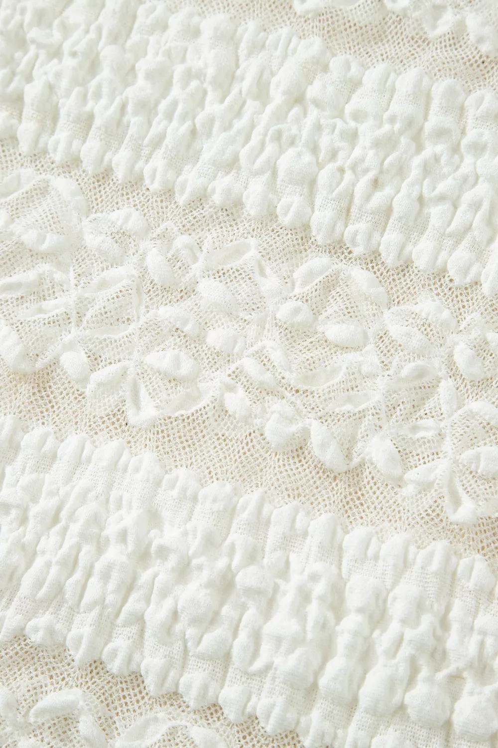 Sheer Lace Textured Patchwork Short Sleeve Top, image 9