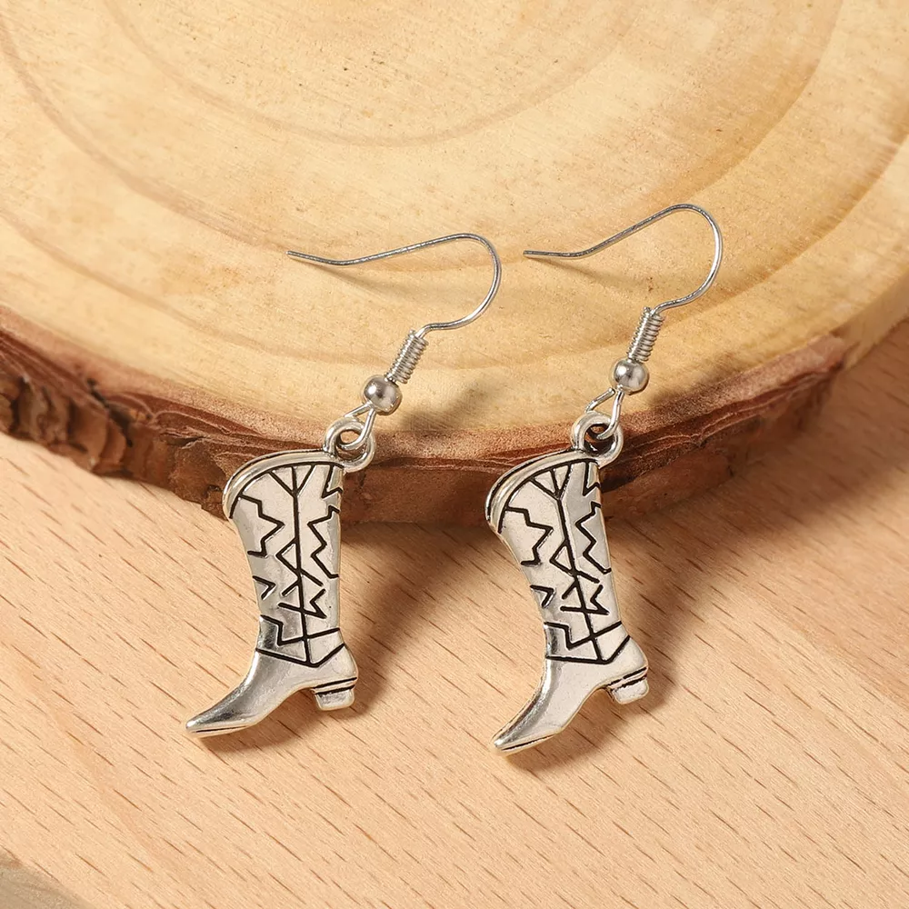 Western Cowboy Boot Dangle Earrings, image 5