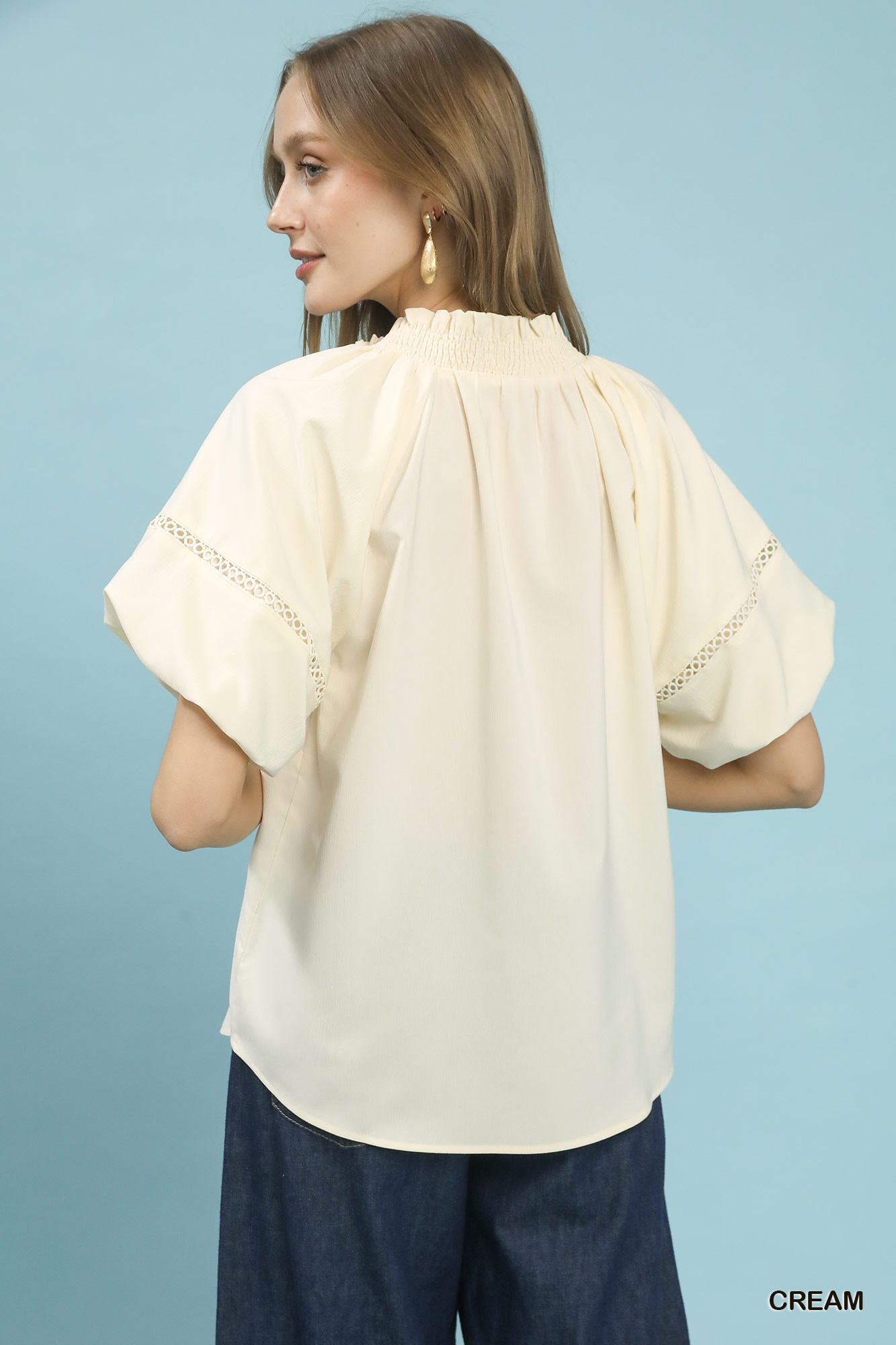 Lace Trim Peasant Top, image 4