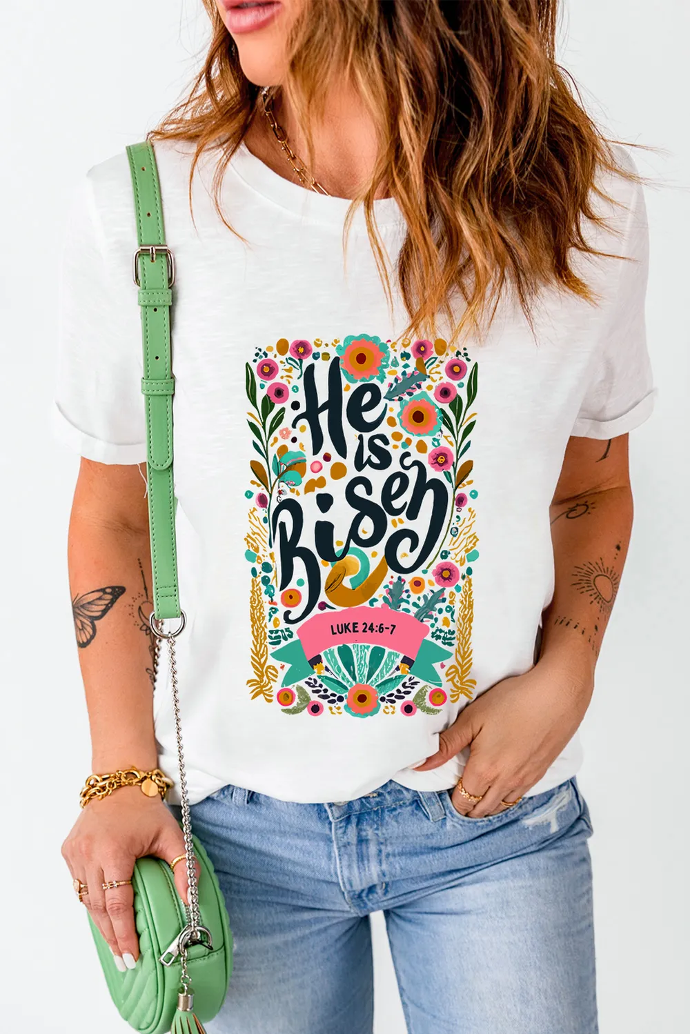 Graphic Round Neck Short Sleeve T-Shirt, image 2