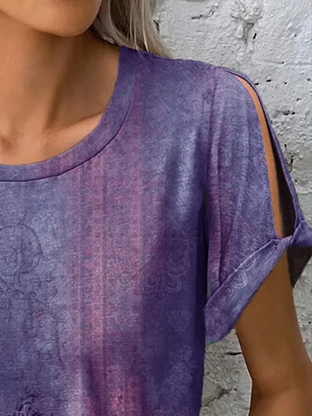 Printed Round Neck Short Sleeve T-Shirt, image 5