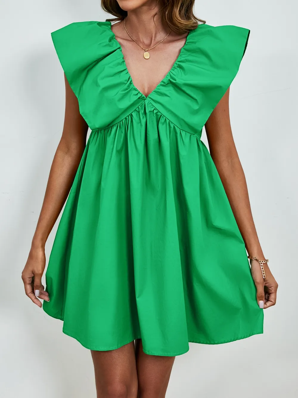 V-Neck Cap Sleeve Mini Dress, image 11