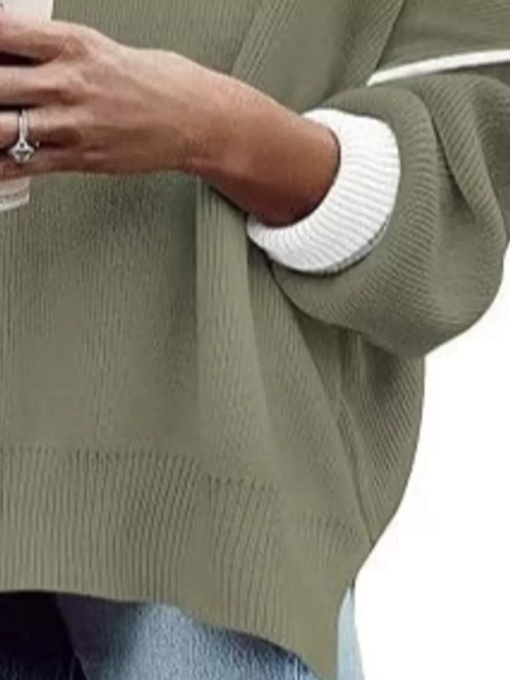 Round Neck Dropped Shoulder Sweater, image 10