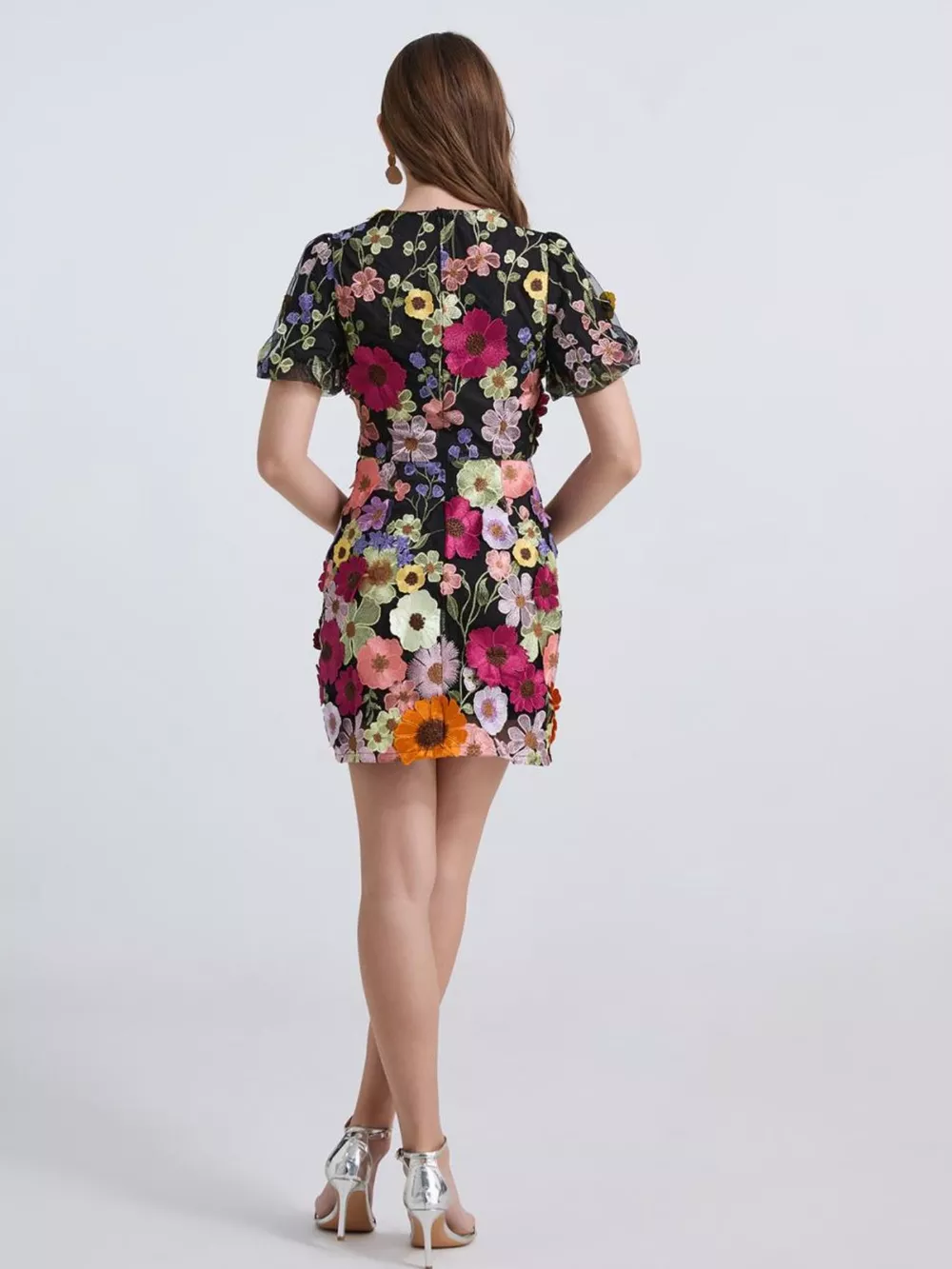 Floral Puff Sleeve Mini Dress, image 5