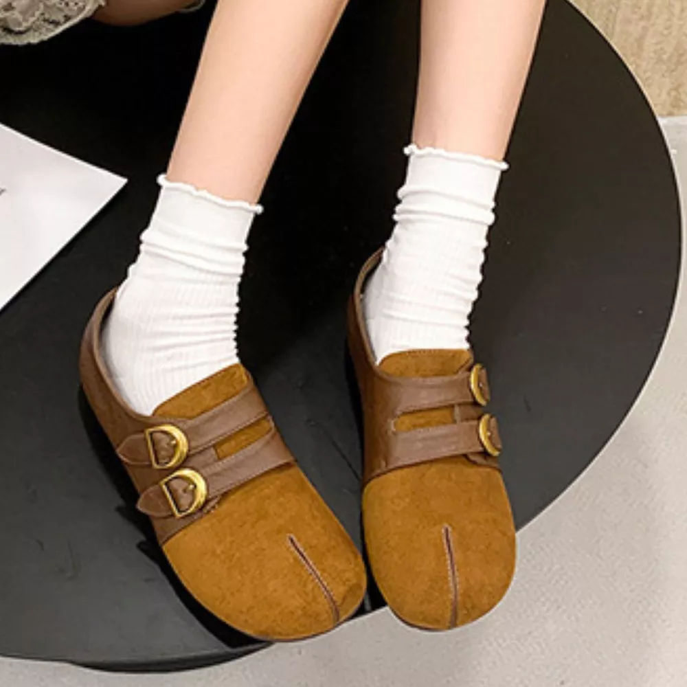Split Toe Double Buckle Slip-Ons, image 3