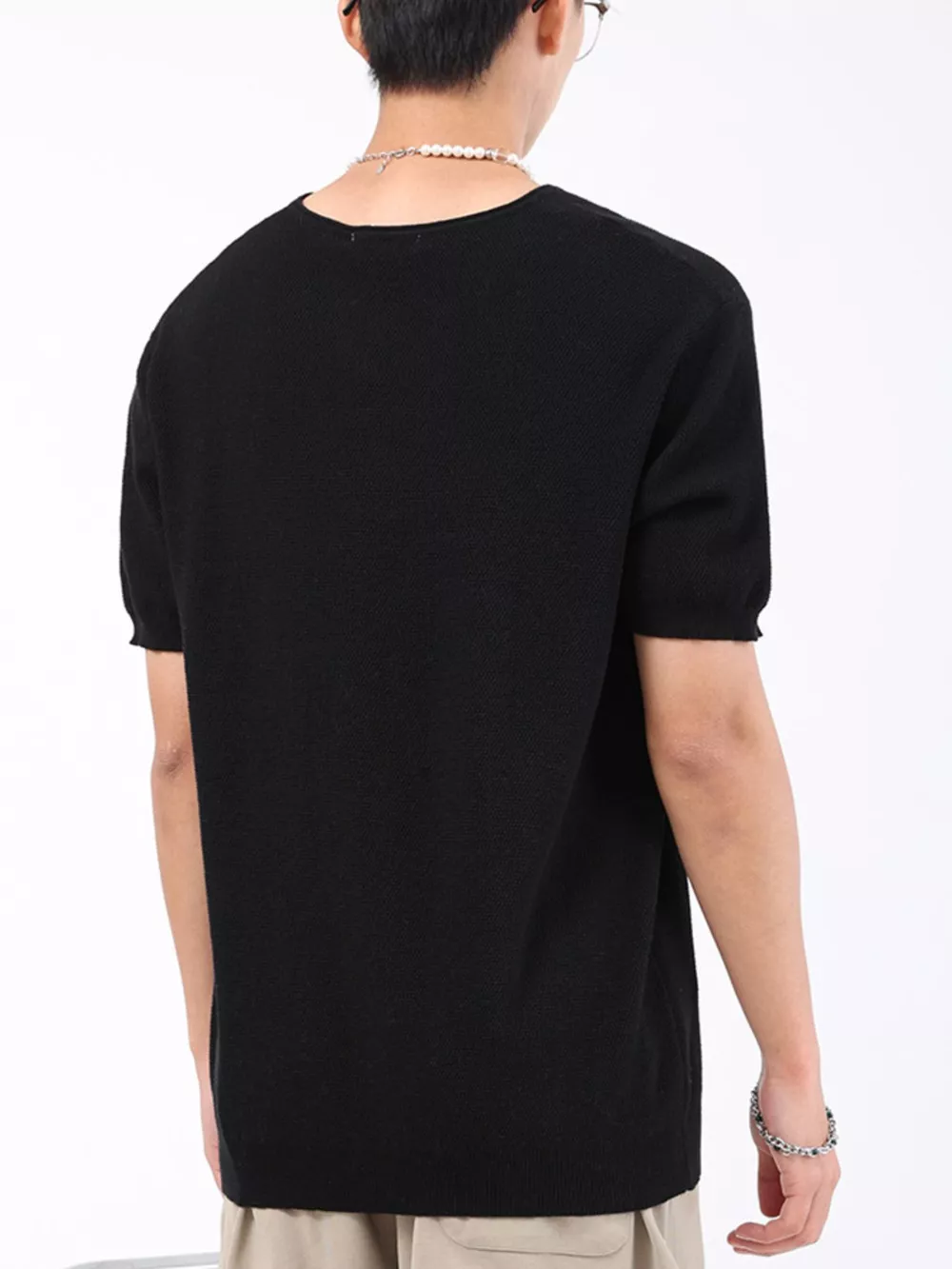 Men's Plus Size Casual Knit Short Sleeve T-Shirt, image 7